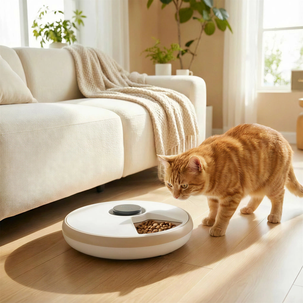 Dispenser Automatico Cibo per Gatti e Cani ¨C Minimal ¨C 6 Ciotole Timer LED