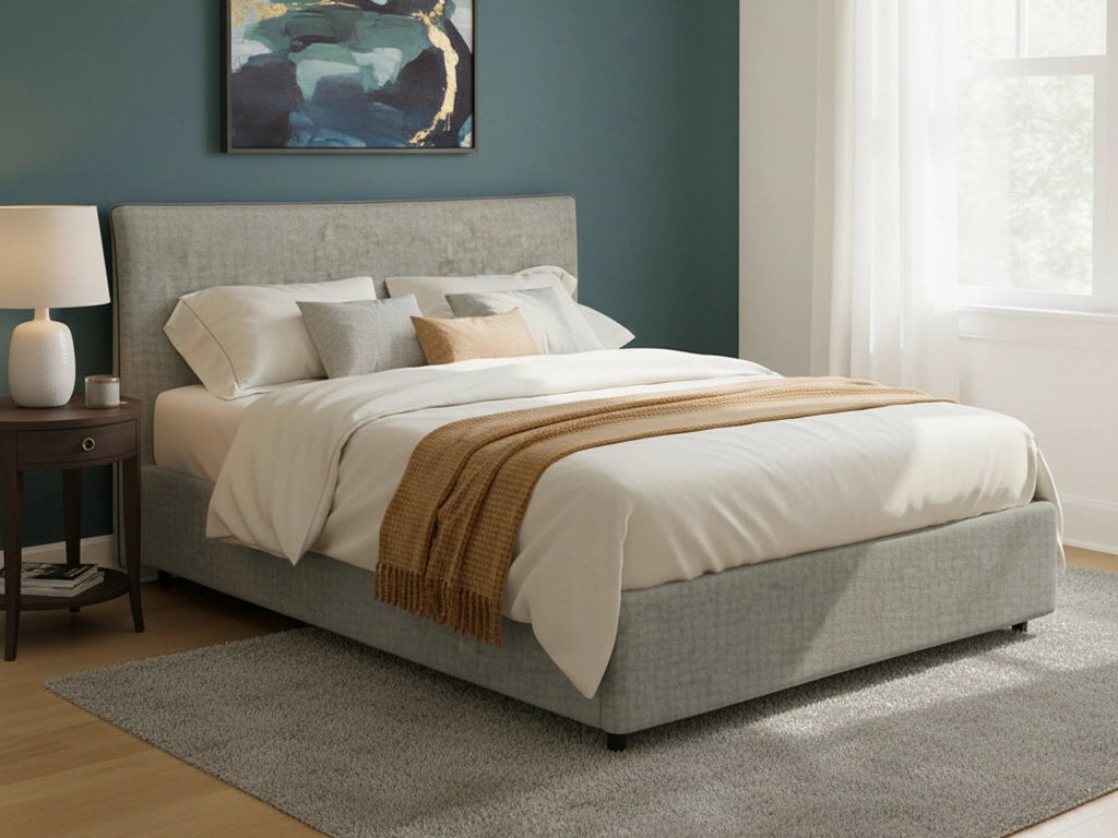 Tipton, Letto Matrimoniale Sfoderabile Made in Italy, Grigio