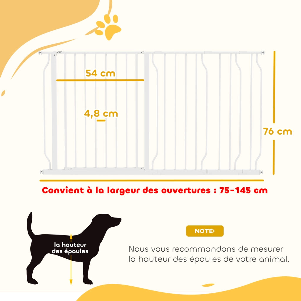 Barriera per cani estensibile ¨C Minimal ¨C Bianco 75-145x76 cm