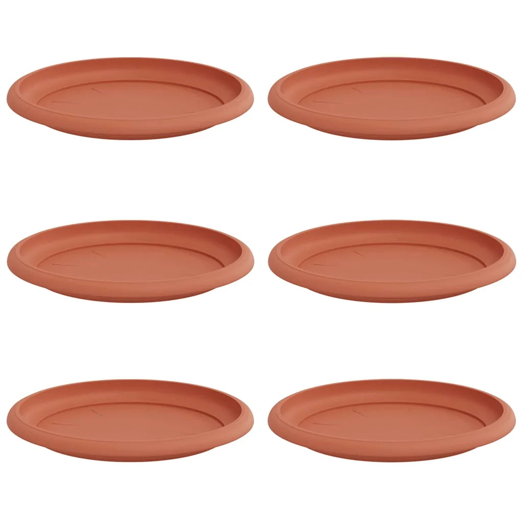 Vassoio Rotondo per Fiori 6 pz Rosso Mattone ? 19 x 2 cm CFW1044225