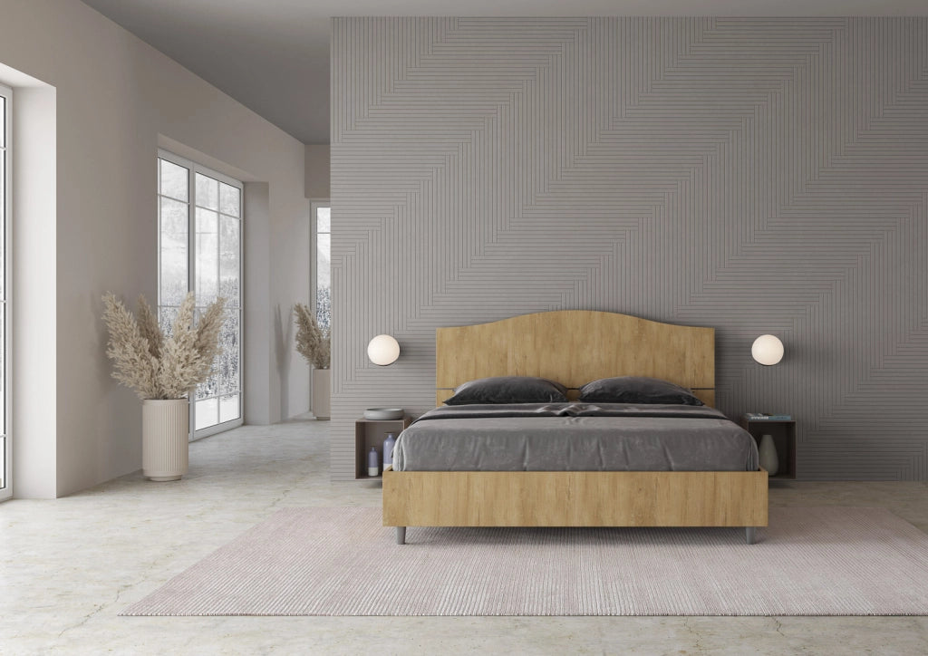 BS COM Letto matrimoniale contenitore 160x190 quercia