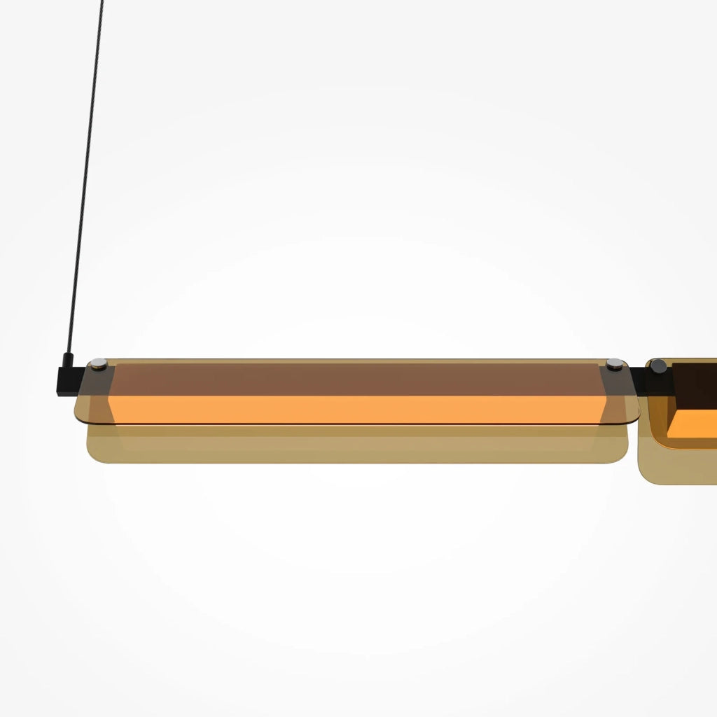 Maytoni Sospensione Moderna Flat 1 luce LED integrato nero metallo vetro