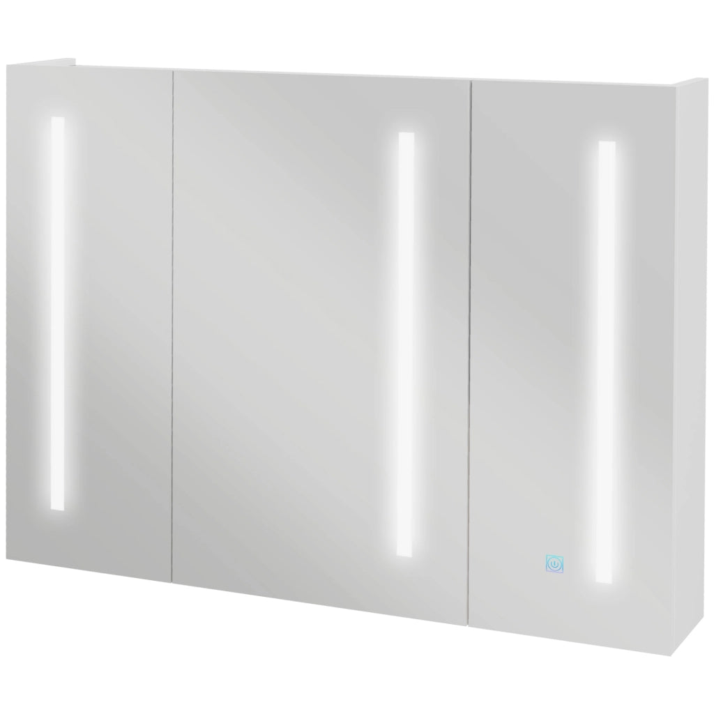 Specchio da Bagno con Luce LED e Porta USB ¨C Xylo ¨C Bianco 90x15x70cm