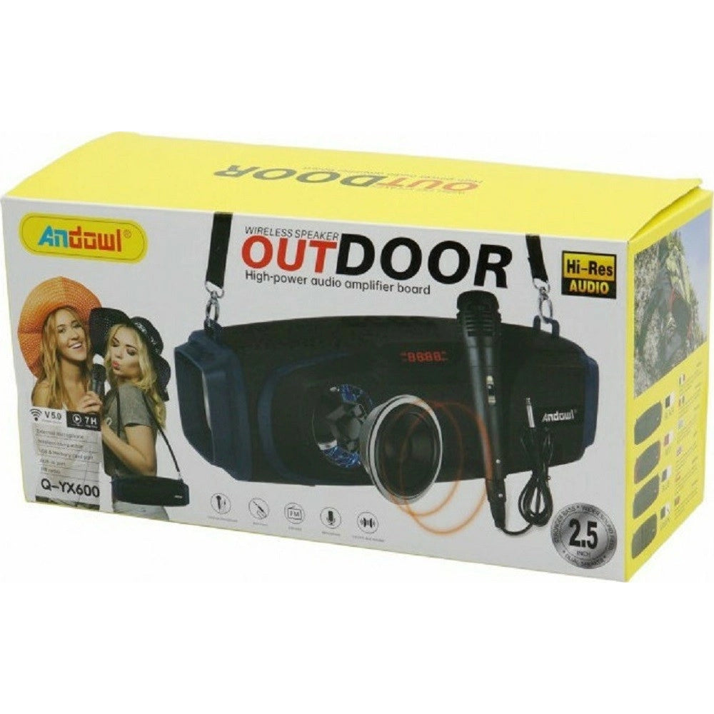 Trade Shop - Cassa Wireless Bluetooth Portatile Sistema Karaoke Con Microfono Cablato Q-yx600 -