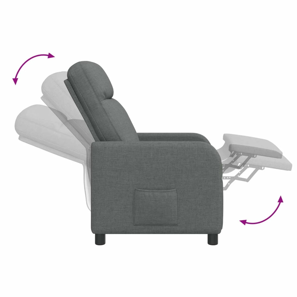 Poltrona Massaggiante Grigio Scuro Tessuto 42034940