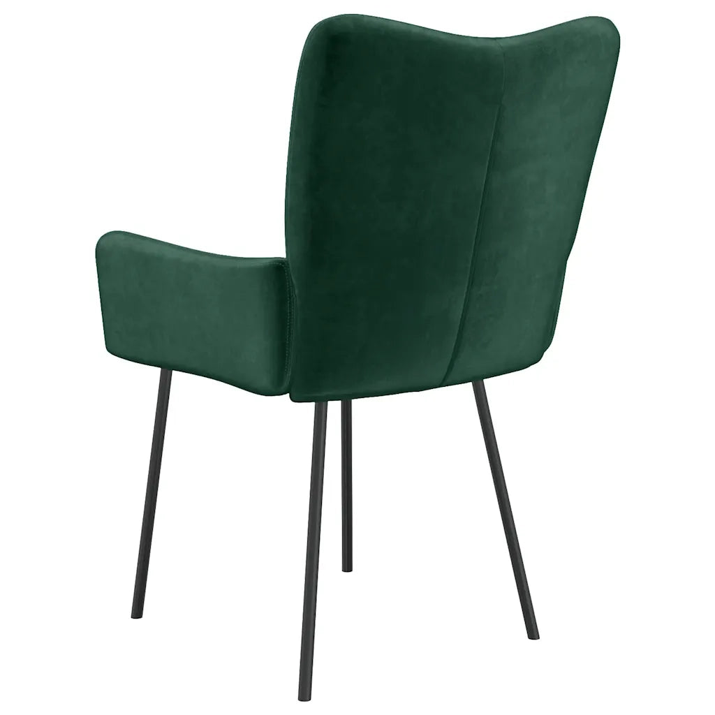 Sedie da Pranzo 2 pz Verde Scuro in Velluto 344800