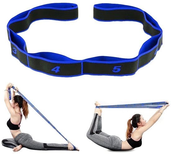 Banda di Stretch per Yoga con 10 Ganci - Banda Sport Elastica - Banda Fitness - Banda Pilates - Banda Adattabile - Ideale per Yoga
