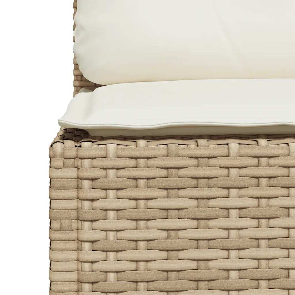 Set Divano da Giardino 10 pz con Cuscini Beige in Polyrattan 3262033