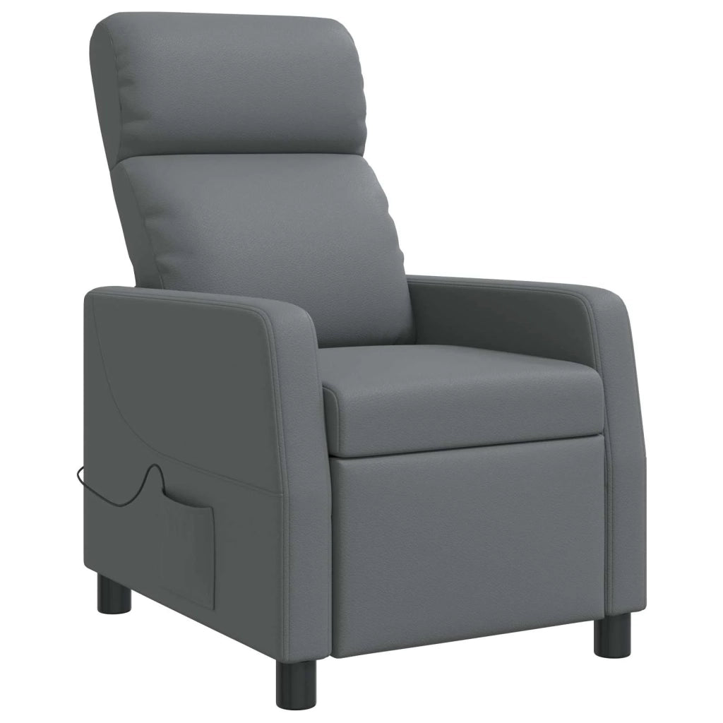 Poltrona Massaggiante Grigio Similpelle 42035092
