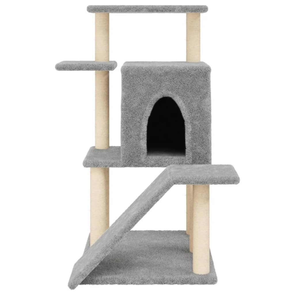 Tiragraffi per gatti torre per arrampicata giocattolo piattaforma per arrampicata con tiragraffi in sisal leggero 97 cm grigio 02_0022634
