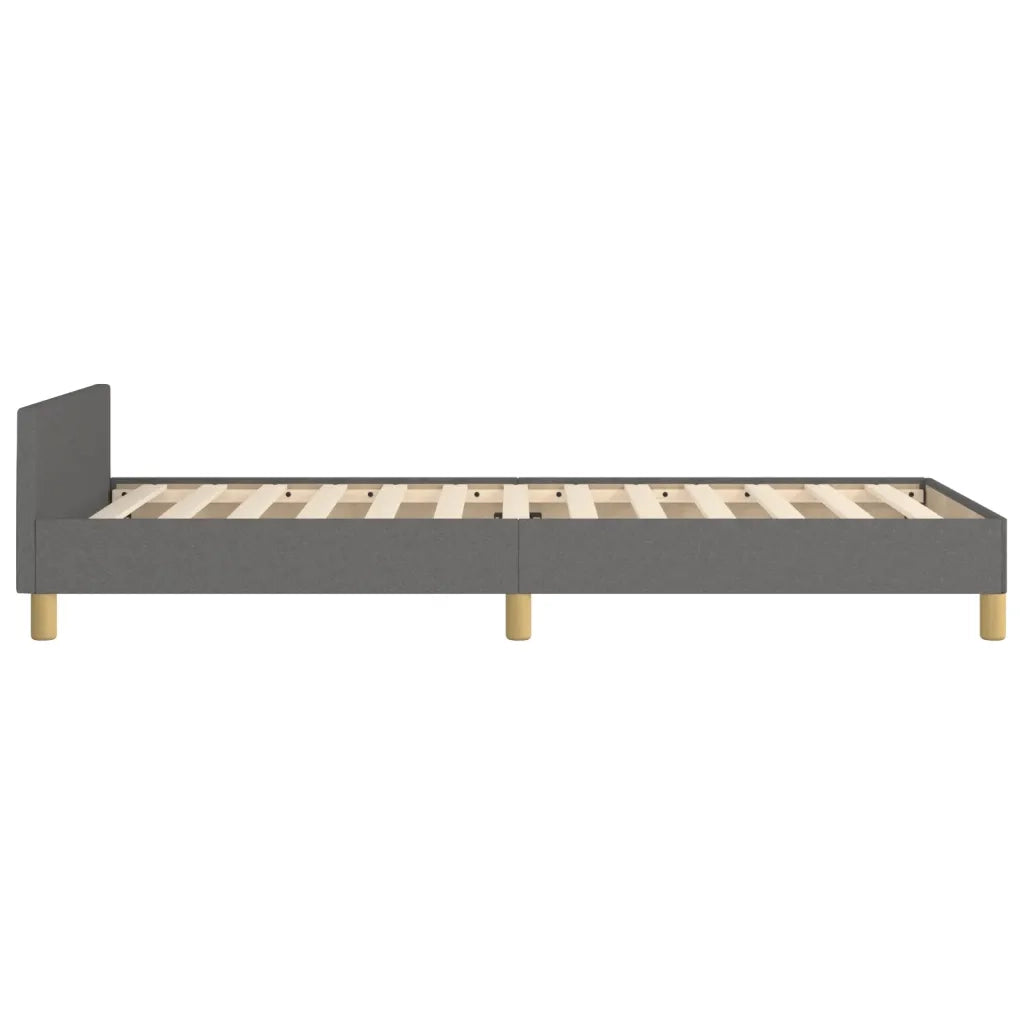 Letto singolo | Letto per adulti | Giroletto senza Materasso Grigio Scuro 90x190 cm Tessuto