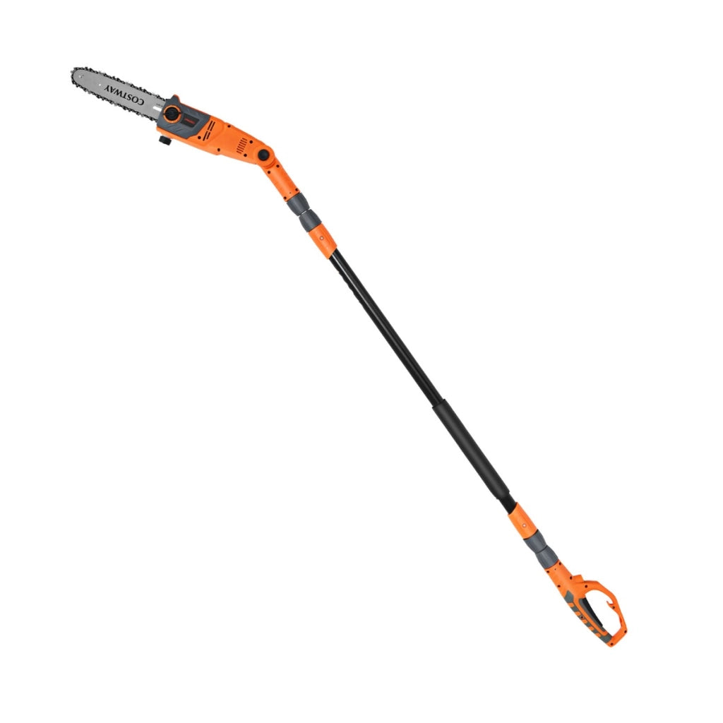 Sega elettrica estensibile multi angolo 212-186 cm, Motosega telescopica da giardino 750W 11 m/s Arancione-Attrezzi da giardino