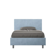 BS COM Letto singolo contenitore imbottito 100x190 microfibra azzurro