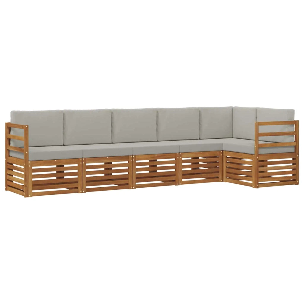 Set divano sezionale con cuscino 6 pcs Grigio Naturale e Chiaro 3374871
