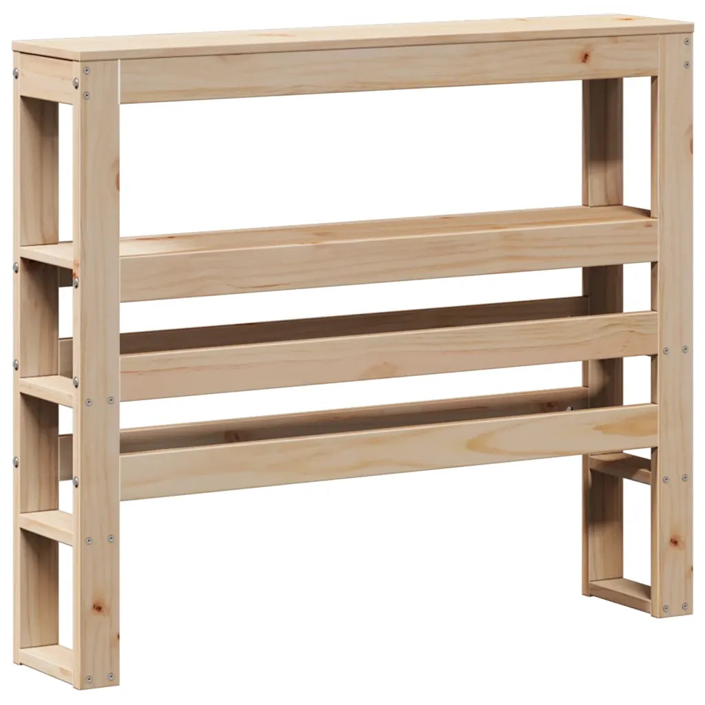 Letto singolo | Letto per adulti | Giroletto con Testiera 75x190 cm in Legno Massello di Pino