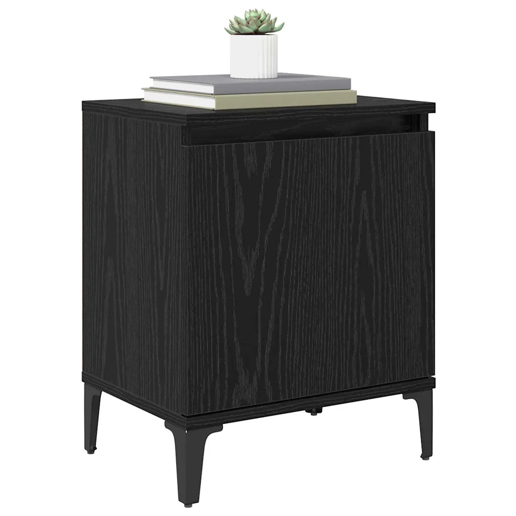 Armadio da Notte Rovere Nero 40 x 30 x 50 cm Legno multistrato 875109