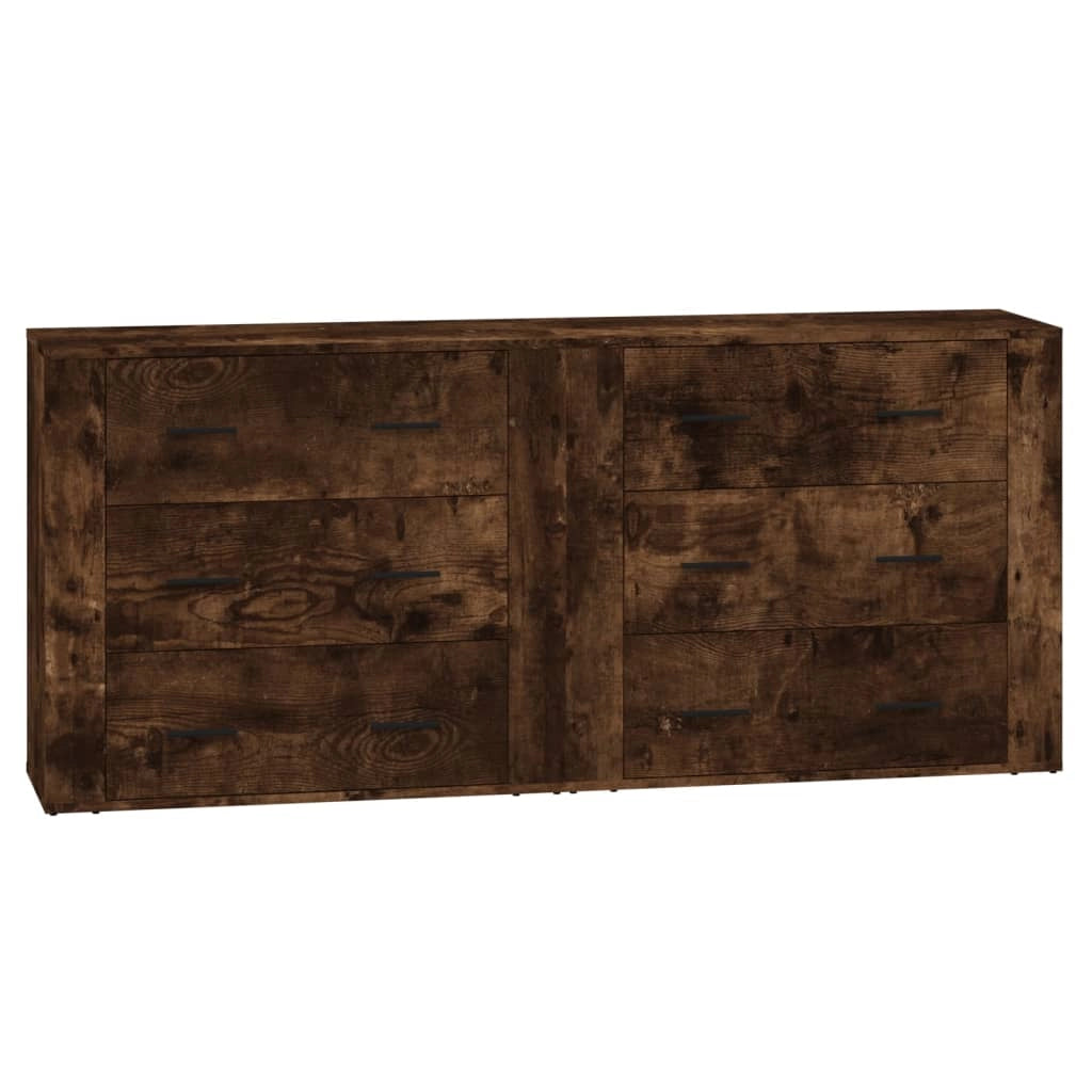 Buffet credenza cassettiera armadio mobile contenitore organizer cucina soggiorno salotti set di 2 legno ingegnerizzato marrone 02_0036753