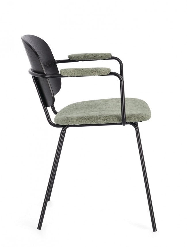 Set 2 Sedie 57x60x80 cm Sienna in Tessuto Verde