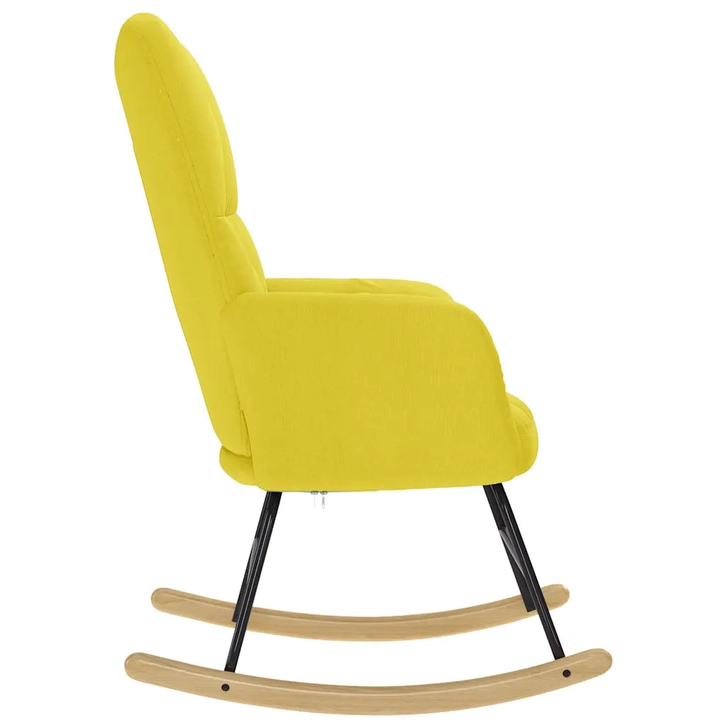Sedia a Dondolo Giallo Chiaro in Tessuto 4016798