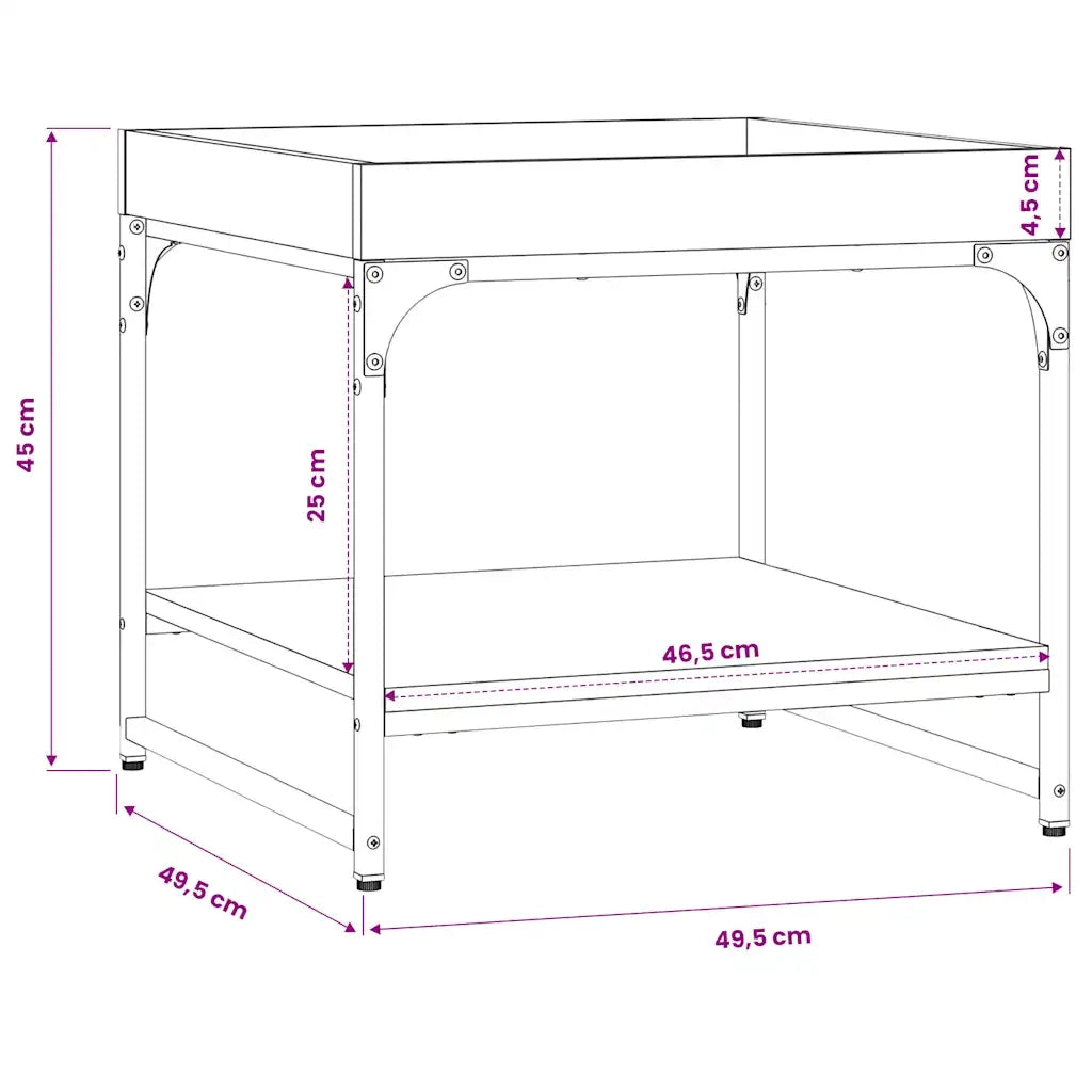 Tavolino salotto | Tavolino da caff¨¨ | Tavolino da Soggiorno Rovere Marrone 49,5x49,5x45 Legno Multistrato