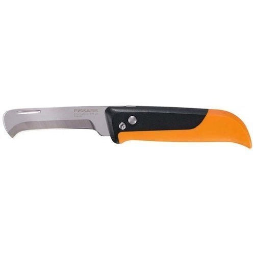 Fiskars 1062819 X-series K80 Coltello Serramanico da Orto Lama Inox 7.7 cm Punta Ricurva colore Nero