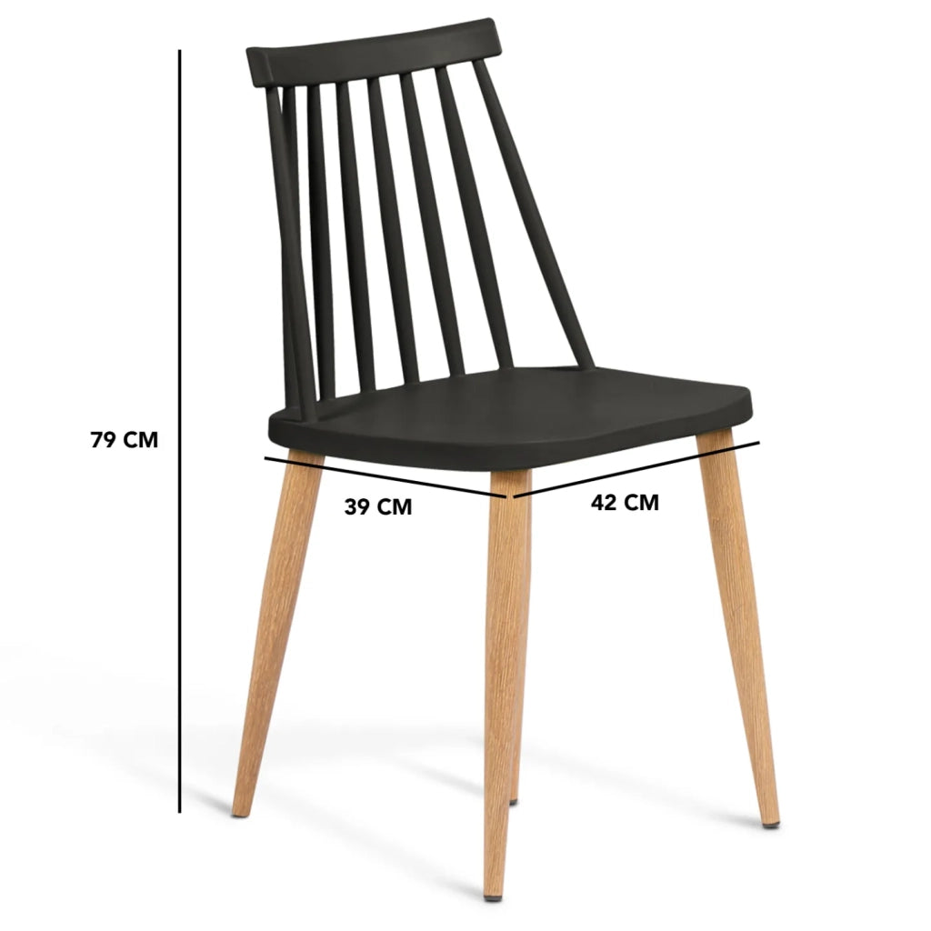 IDMarket - Set di 4 sedie da pranzo LILY nere
