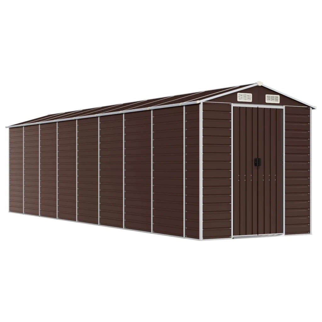 Capanno da Giardino Marrone 191x725x198 cm in Acciaio Zincato 3188271