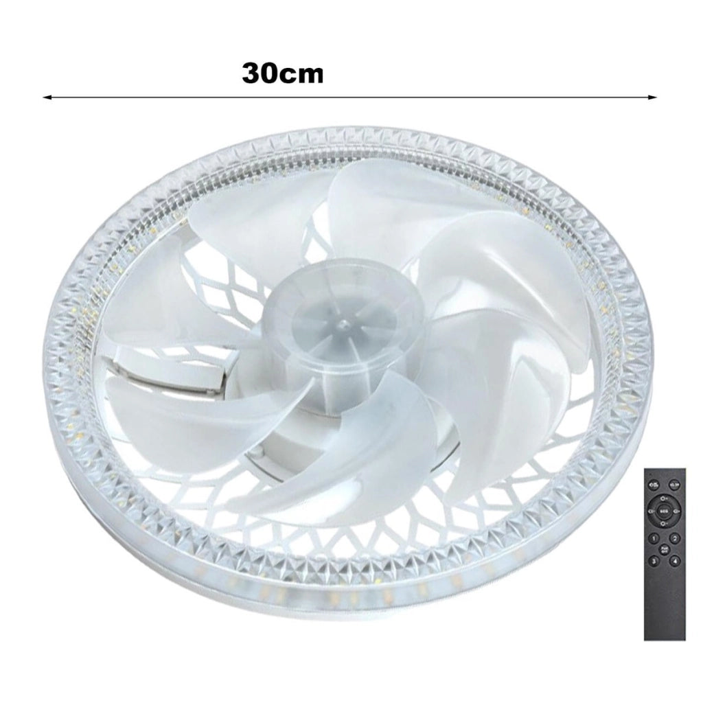 LAMPADA VENTILATORE PLAFONIERA LED SOFFITTO E27 DIMMERABILE CON TELECOMANDO 48W