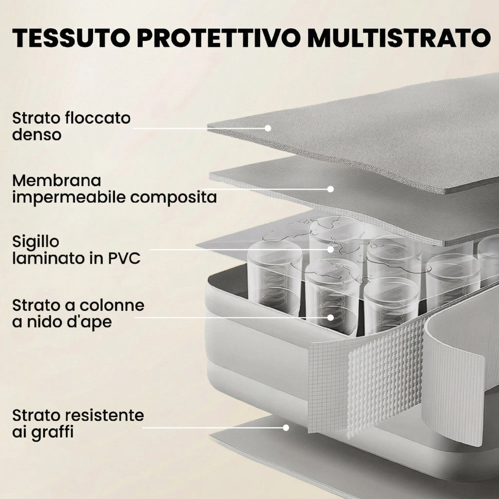 Materassino Autogonfiante Singolo ¨C Xylo ¨C Superficie Floccata Grigio con Pompa