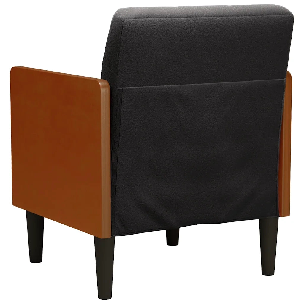 Divano Sedia con Braccioli Nero 55 cm in Velluto 4100597