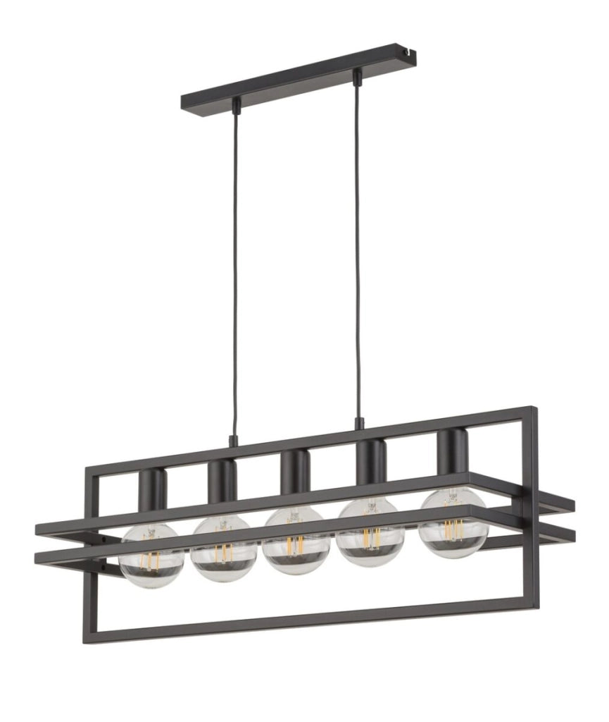 Lampada a sospensione loft nera Merci 5xE27 Sigma Lighting