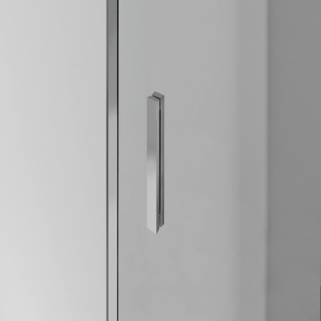 Box doccia angolare BASIC apertura al vertice 100x75 cm (95-100/70-75) nichel vetro trasparente