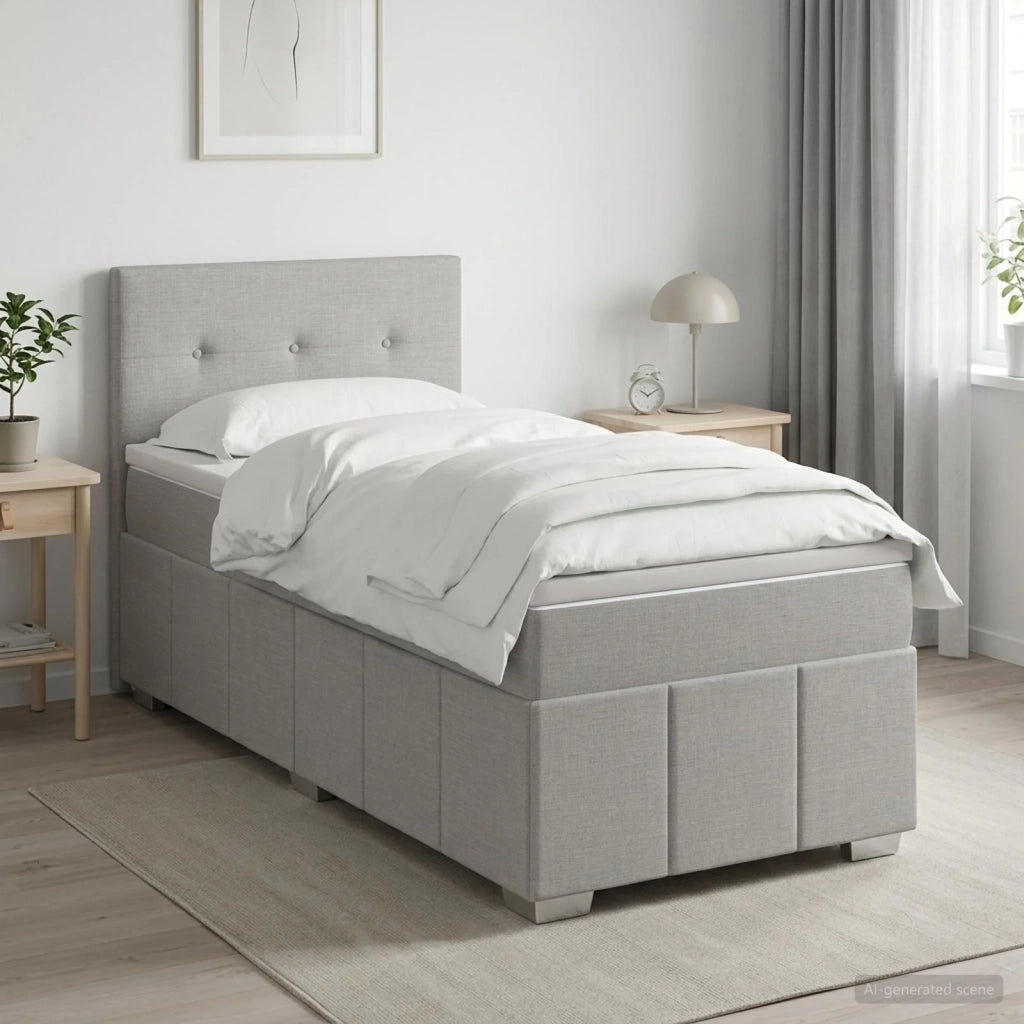 Letto box spring con materasso Grigio Chiaro 90 x 190 cm 3451101