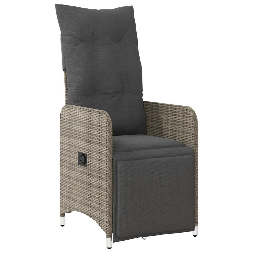 Set Bistrò da Giardino 7 pz con Cuscini in Polyrattan Grigio 3277171