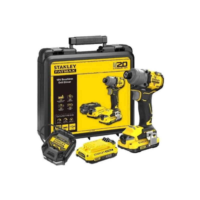 Avvitatore a percussione 18V Stanley FatMax V20 – 2 batterie 2Ah – Brushless