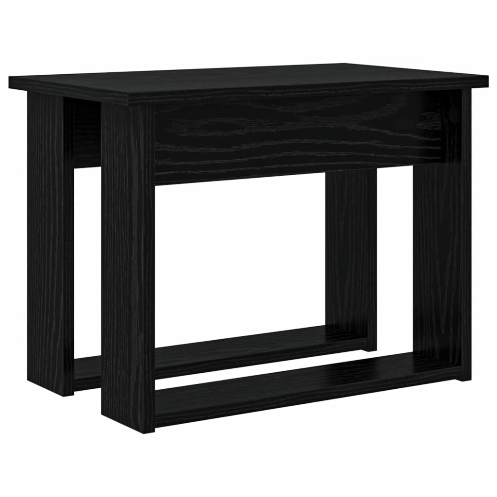 Set di Tavolini da Caffè 2 pcs Rovere Nero Legno multistrato 8000125