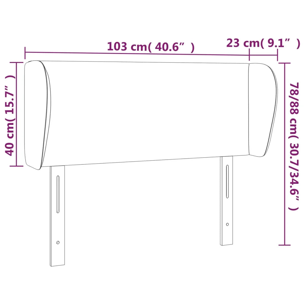 Testiera ad Orecchio-Testata con Orecchie Rosa 103x23x78/88 cm in Velluto 986211
