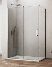 Box doccia CIRENE (KENNA) 1+1 con lato fisso laterale 130x90 cm Cromo Barra Parallela
