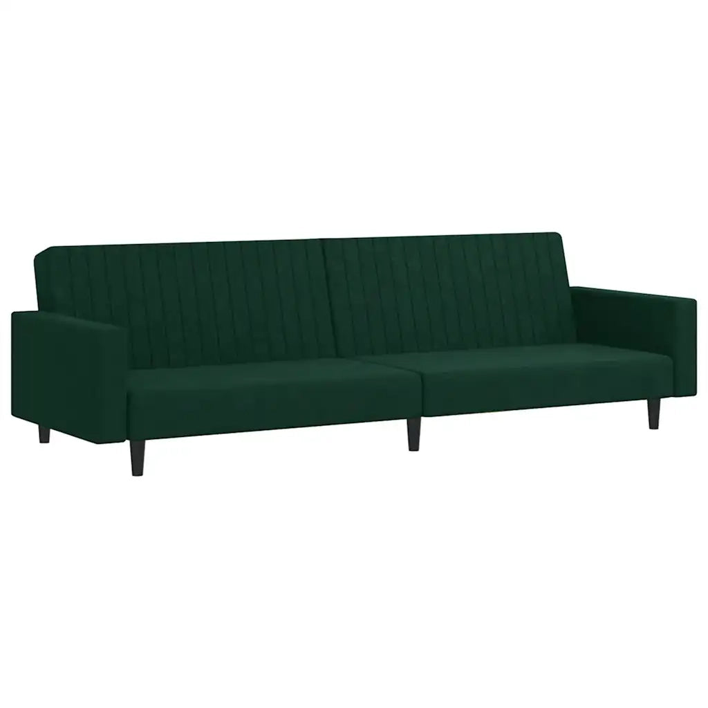 Divano letto | Sof¨¤ letto | Letto singolo a 2 Posti Verde Scuro in Velluto