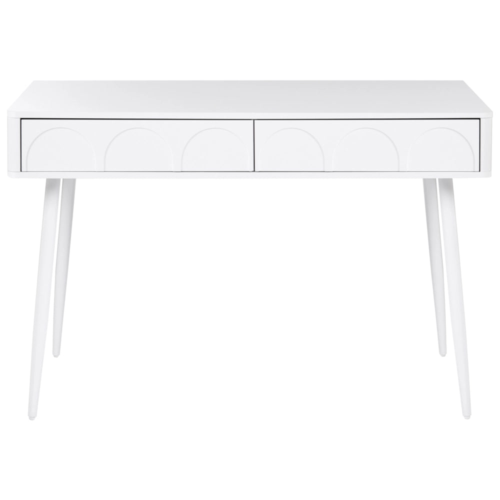 Scrivania per l'ufficio domestico con cassetti in truciolato 120 x 60 cm bianca Design minimalista