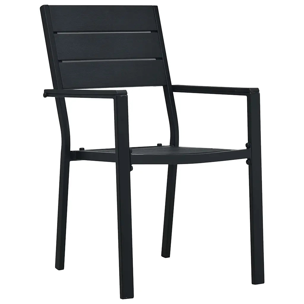 Set da Pranzo per Giardino 3 pcs Nero