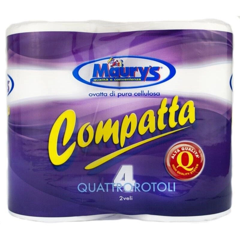 MAURY'S CARTA IGIENICA 4 ROTOLI 2 VELI COMPATTA 780 GR ALTA QUALITÀ