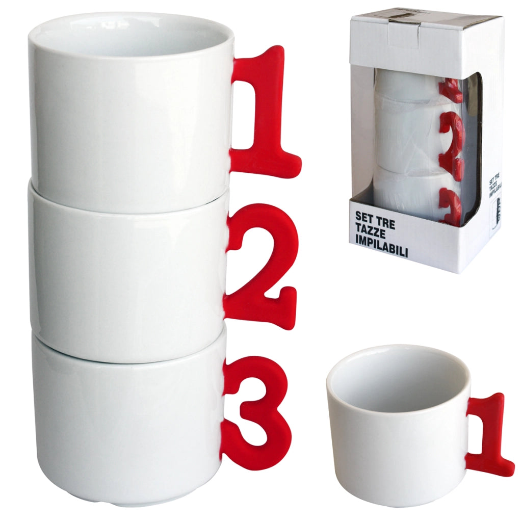 Set 3 Tazze Manico Silicone