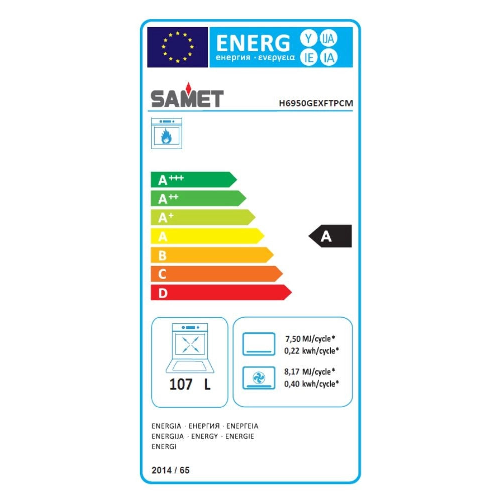 Cucina a gas Samet Stromboli 90x60 cm con forno a gas grill elettrici – Nera Classe A
