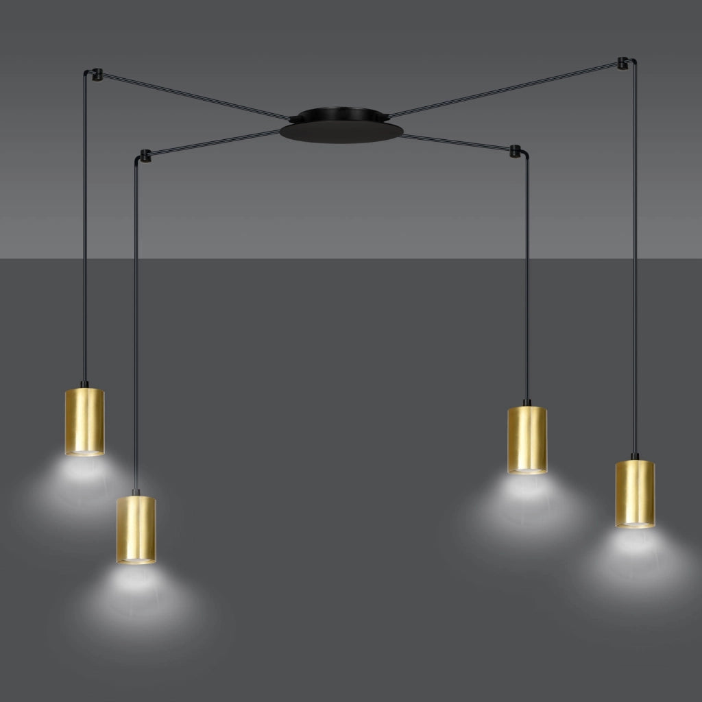 Lampadario Emibig Traker 4xGU10 nero/oro regolabile