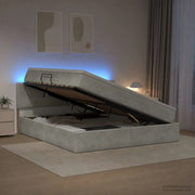 Letto con contenitore LED e materasso Grigio Chiaro 3459246
