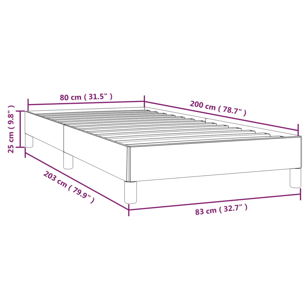 Letto singolo | Letto per adulti | Giroletto senza Materasso Crema 80x200 cm in Tessuto