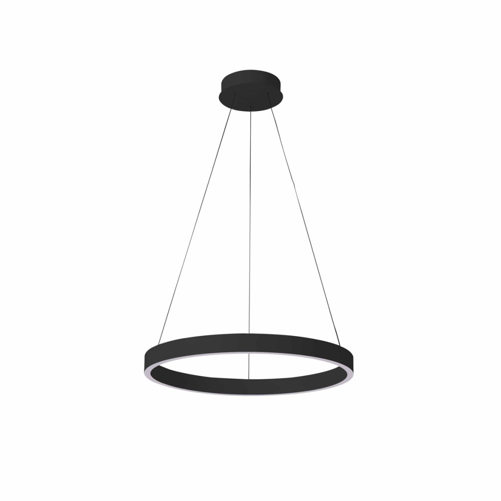Lampada a sospensione anello LED 60W nera dimmer Italux