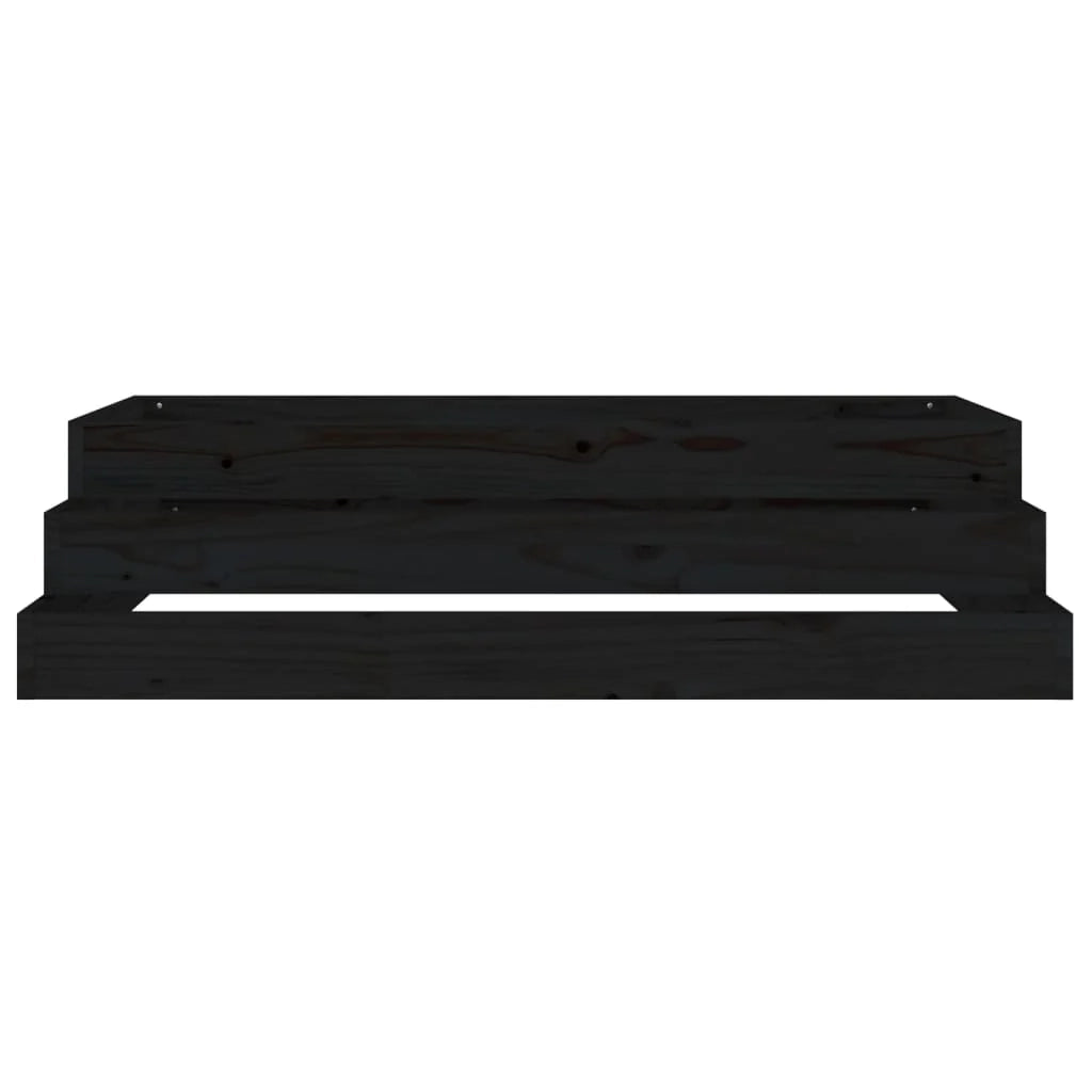 Fioriera rialzata per piante fiori terrazza giardino 110 x 110 x 27 cm legno massello di pino nero 02_0037314