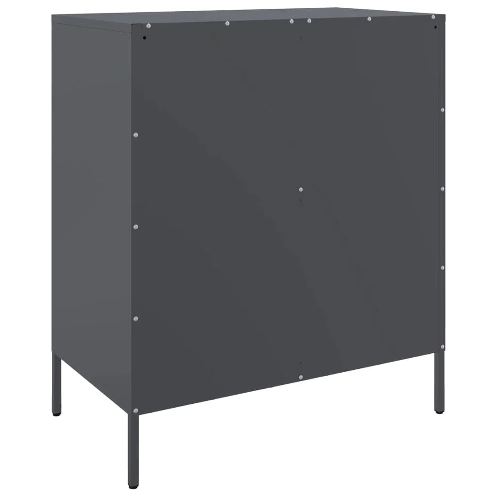 Buffet credenza cassettiera mobiletto mobile contenitore organizer per cucina soggiorno salotto 68 x 39 x 79 cm acciaio antracite 02_0029706